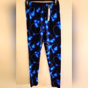 Leggings Depot - One Size - Black with Blue designs - Polyester / Spandex NWT